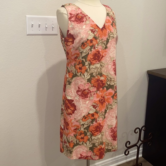 Talbots Pink Floral Sleeveless Dress Sz 12 12P Petite NWOT - Picture 2 of 5